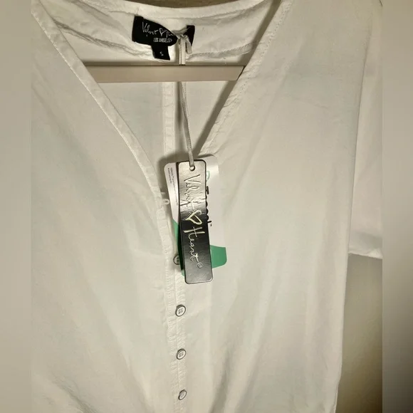 nwt velvet heart white lightweight breezy front-tie top small - Picture 2 of 3